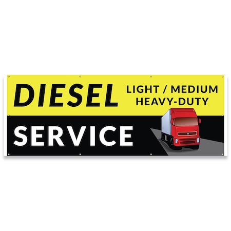 Signmission Diesel Service Light Medium Heavy-Duty Banner Concession Stand Food Truck Single Sided B-96-30043